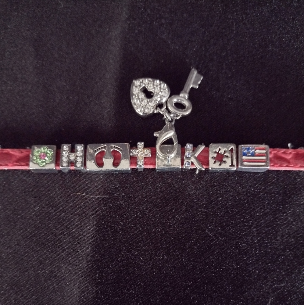 Red leather bracelet